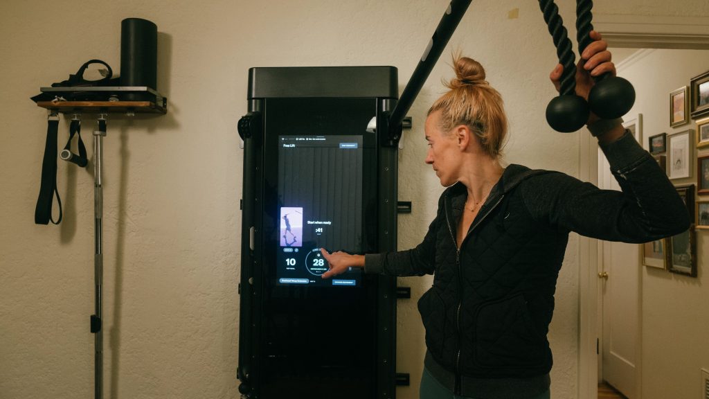 Our tester using a Tonal cable machine.