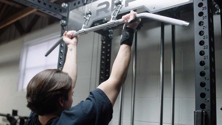 Jake Doing Reserve-Grip Lat Pulldowns with the PR-5000