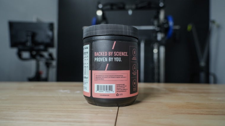 Side label on a container of Legion Pulse Pre-Workout.