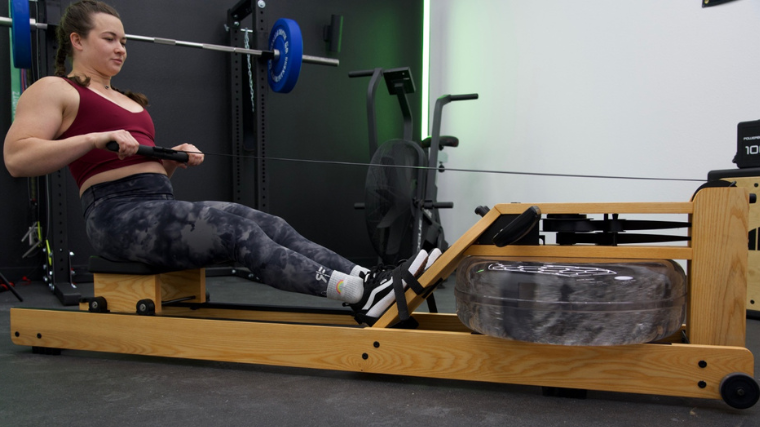 An athlete rowing on the Original Series WaterRower